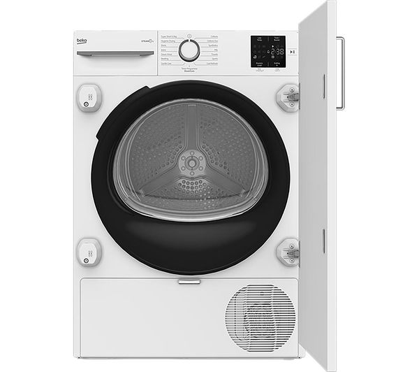 An image of BEKO b300 NTIKP81121WN Integrated 8 kg Heat Pump Tumble Dryer - White