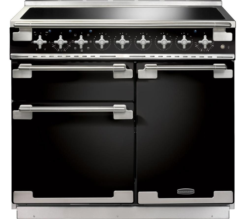 RANGEMASTER Elise 100 Electric Induction Range Cooker – Black & Chrome, Black