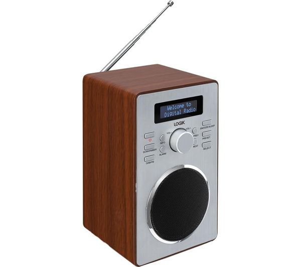  LOGIK LBDAB14 DAB Clock Radio Wood Currys PC World Business