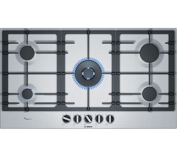 BOSCH Serie 6 PCR9A5B90 Gas Hob - Stainless Steel, Stainless Steel