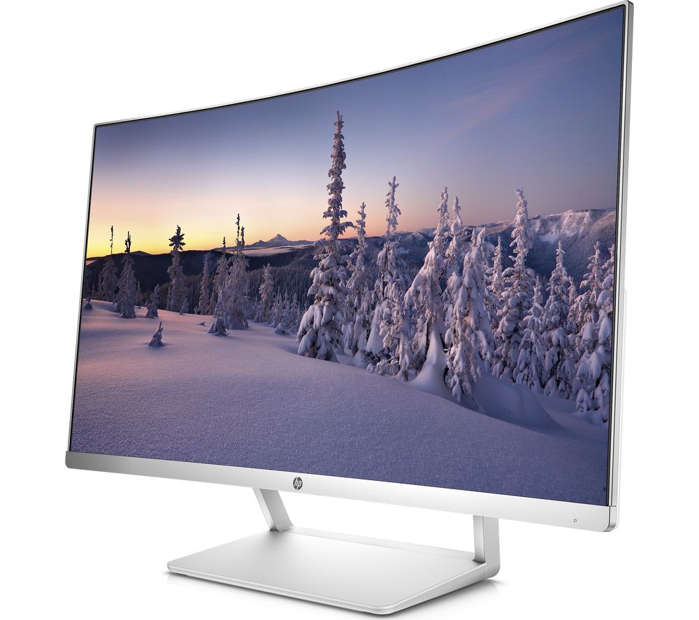 HP 27 Full HD 27 Curved LED Monitor White  Silver 