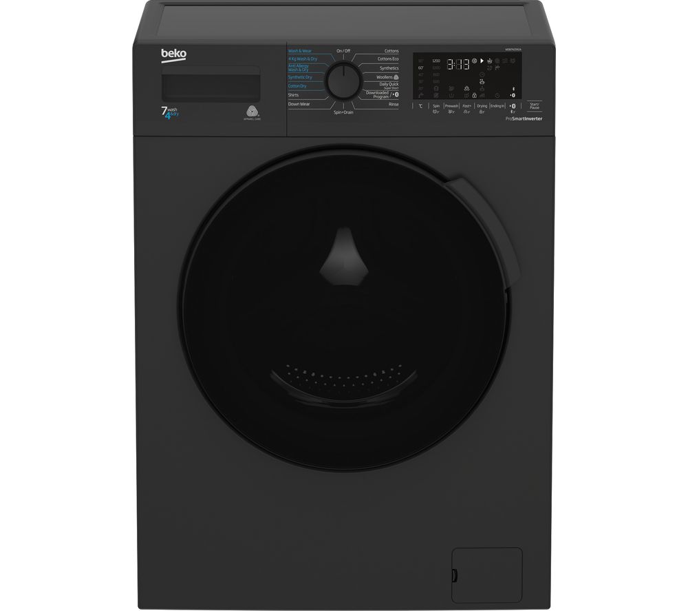 WDB7425R2A Bluetooth 7 kg Washer Dryer - Black, Black