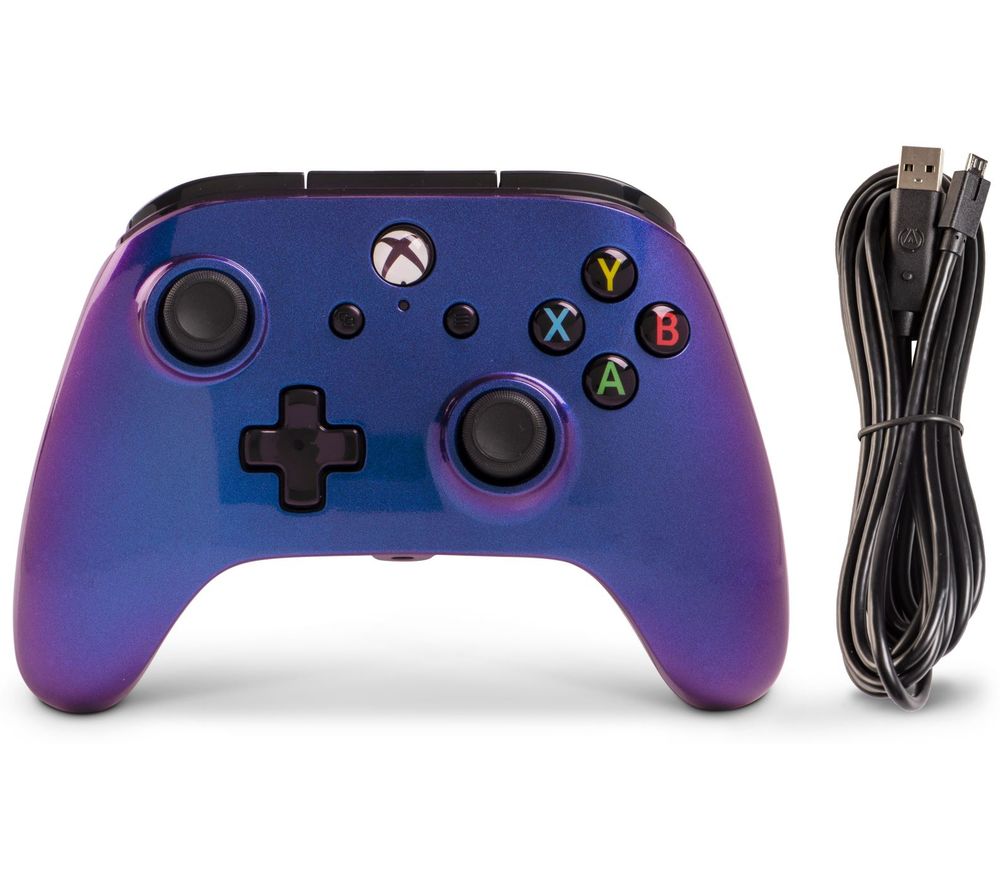 purple wired xbox one controller