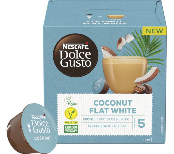 Nescafe Dolce Gusto Plant Based Coconut Flat White Coffee Pods Pack Of 12