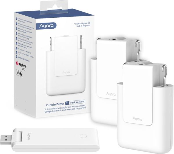 An image of AQARA Smart Curtain Driver E1 Starter Kit - Track, Twin Pack