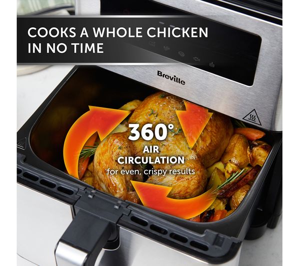 2193834 BREVILLE XL 9L Digital VDF131 Air Fryer Black & Stainless