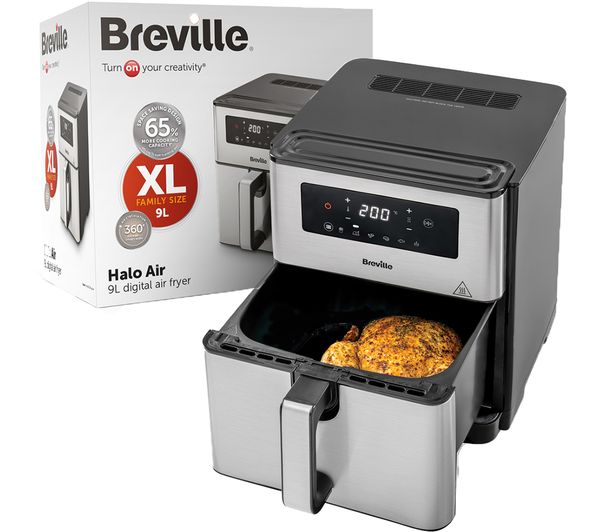 2193834 BREVILLE XL 9L Digital VDF131 Air Fryer Black & Stainless