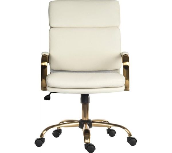 Teknik Vintage Leather Tilting Executive Chair White