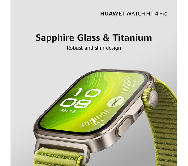 HUAWEI Watch Fit 4 Pro - Titanium Green, Fluoroelastomer Strap