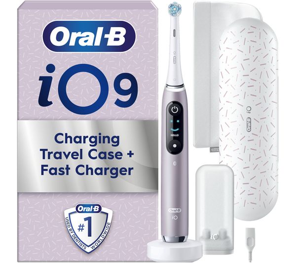 An image of ORAL-B iO 9 Electric Toothbrush & Travel Charging Case - Rose Quartz