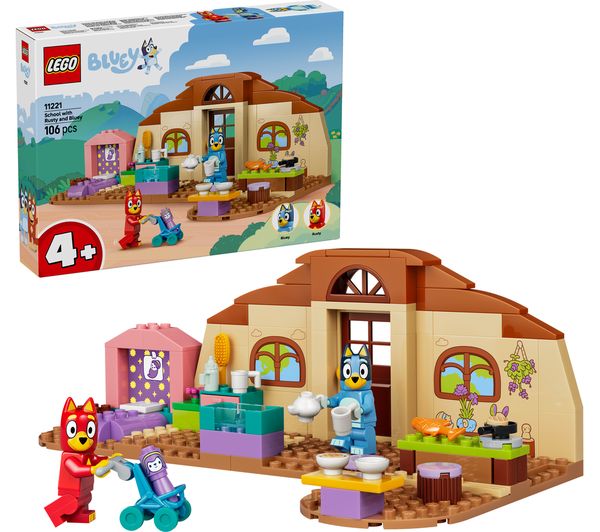 An image of LEGO 11221 School with Rusty and Bluey Set