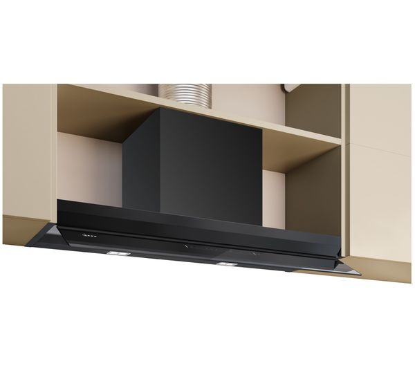 An image of NEFF D98XET2S0B 90 cm Integrated Smart Cooker Hood - Matt Black