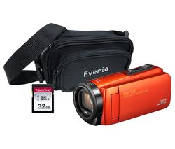 JVC GZ-R495BEK Camcorder & Accessories Bundle - Orange
