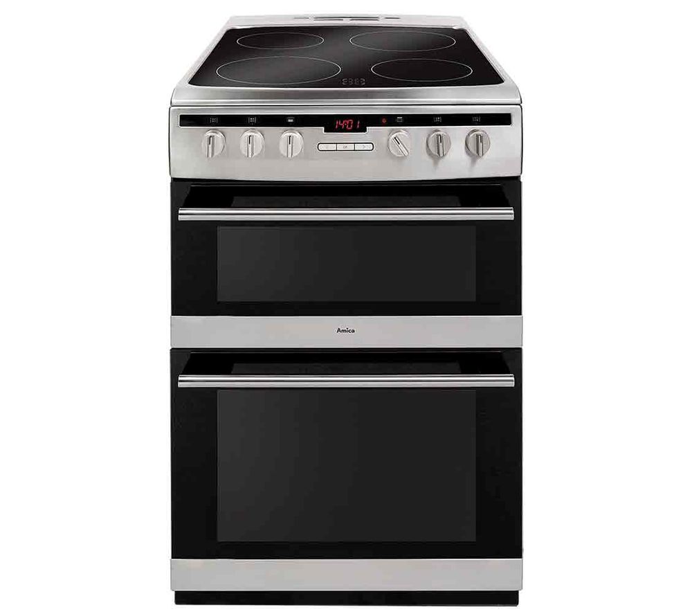 AMICA AFC6550SS 60 cm Electric Ceramic Cooker - Stainless Steel