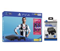 SONY PlayStation 4 500 GB with FIFA 19, Dual Wireless Controllers & Twin Docking Station Bundle