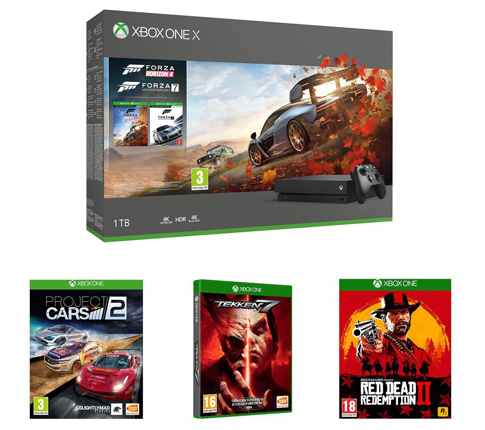 MICROSOFT Xbox One X, Forza Horizon 4, Forza Motorsport 7, Red Dead Redemption 2, Tekken 7 & Project Cars 2 Bundle, Red review