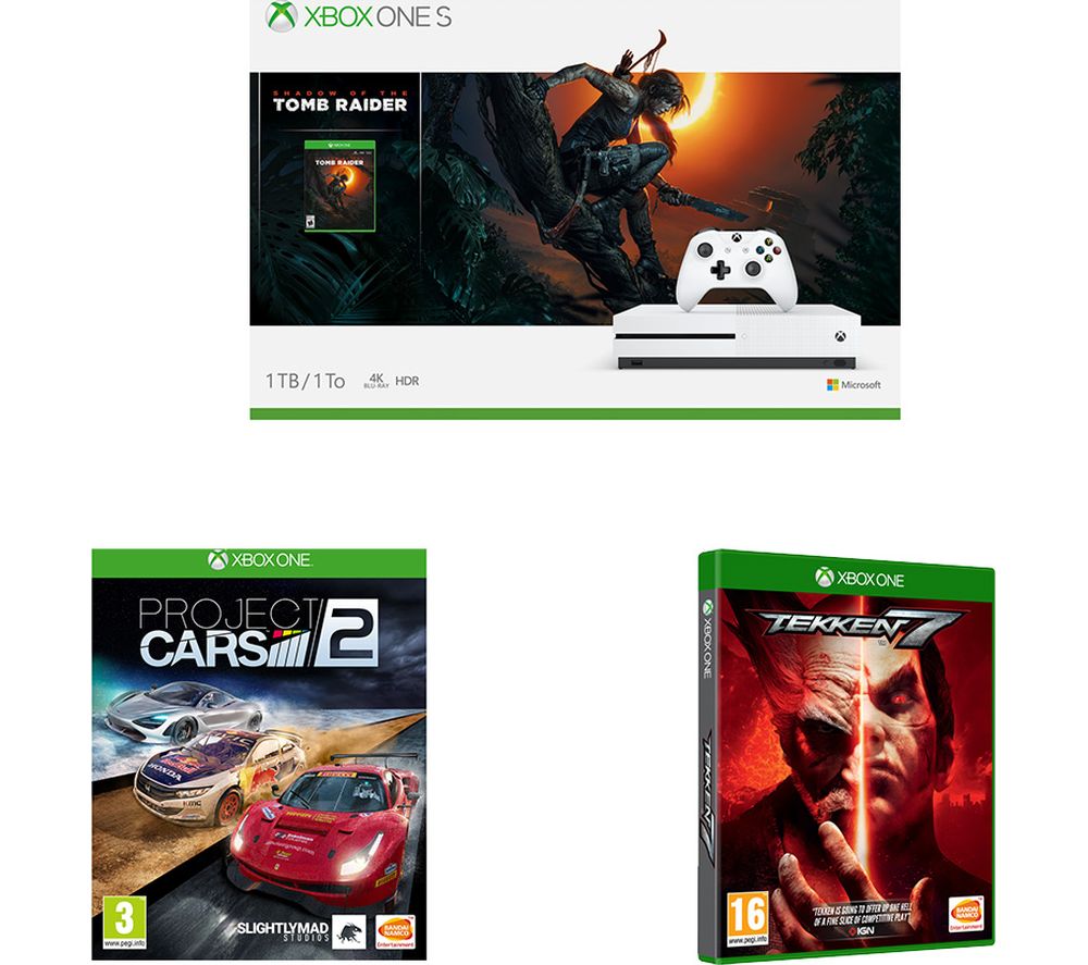 MICROSOFT Xbox One S, Shadow of the Tomb Raider, Tekken 7 & Project Cars 2 Bundle review