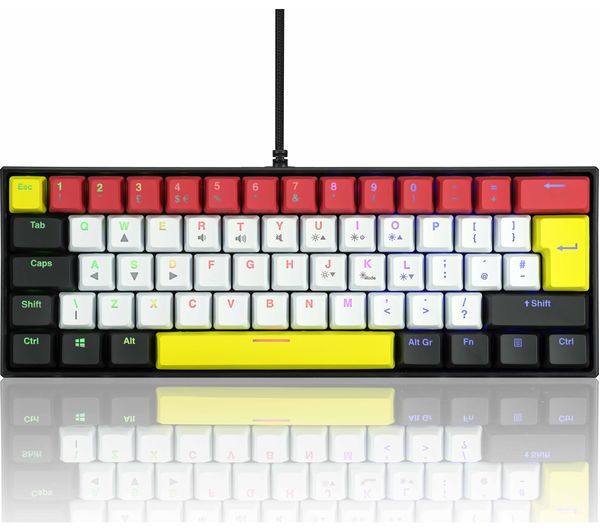 Image of ADX Firefight 60% Mechanical Gaming Keyboard - White, Red & Yellow