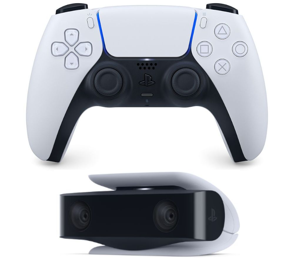 PS5 DualSense Controller & PS5 HD Camera Bundle - Black & White