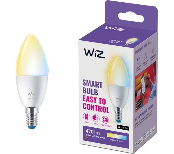 Image of WIZ White Smart Candle Light Bulb - E14