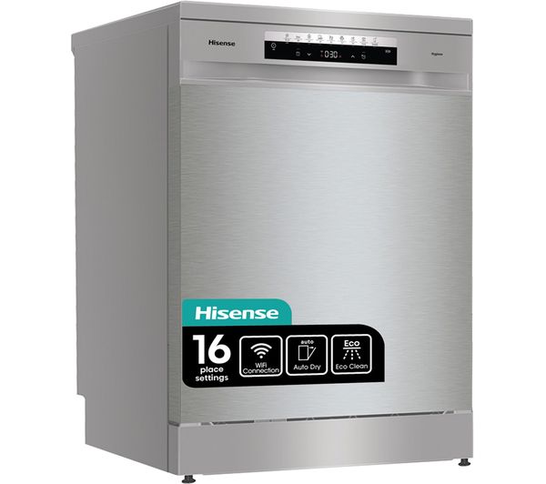 Image of HISENSE HS673C60XUK Full-size Smart Dishwasher - Stainless Steel