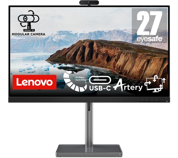 Image of LENOVO L27m-30 27" Full HD IPS LED Monitor with LC50 Webcam - Black