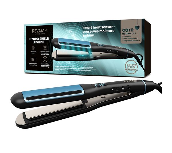 Revamp Progloss Hydro Shield X Shine St 1800 Hair Straightener Black