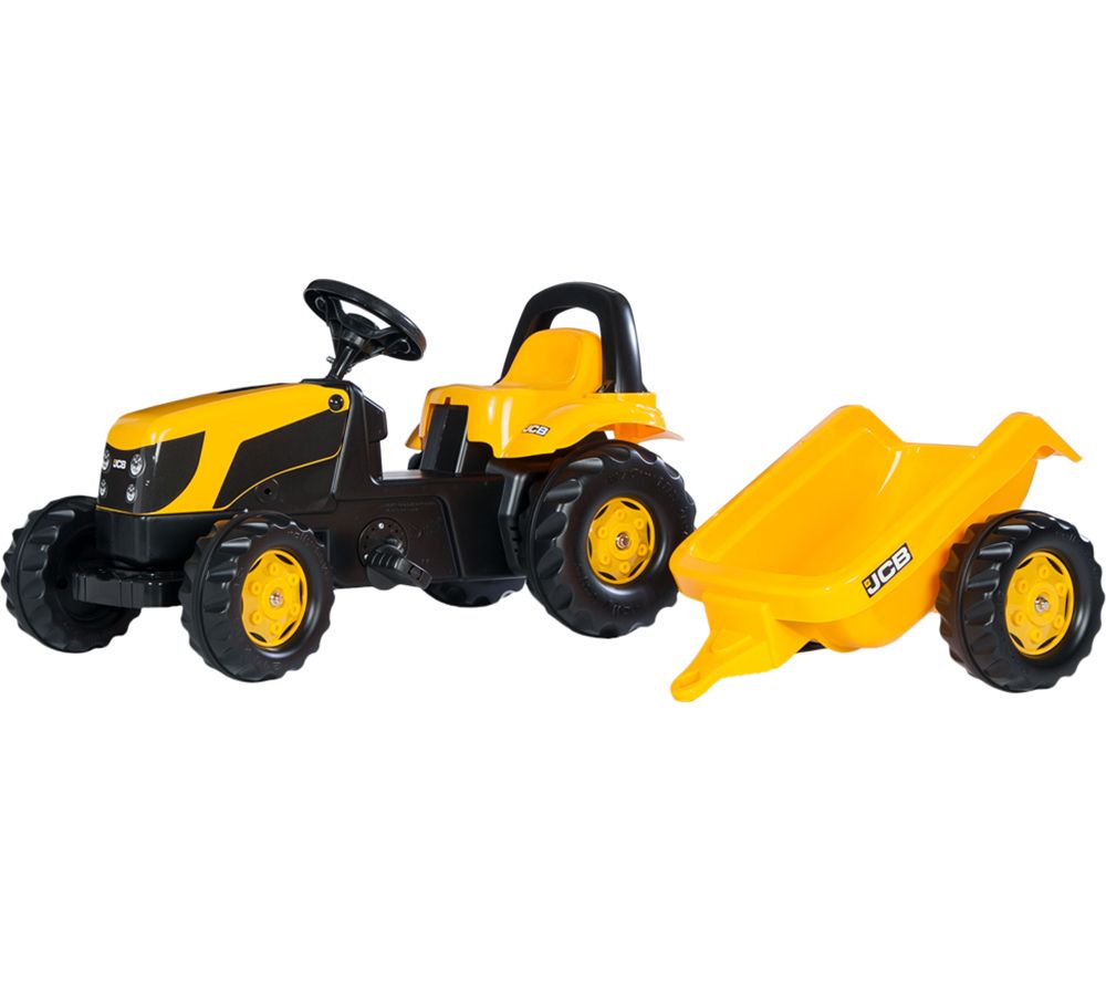 rollyKid JCB with Trailer Kids' Ride-On Toy - Black & Yellow