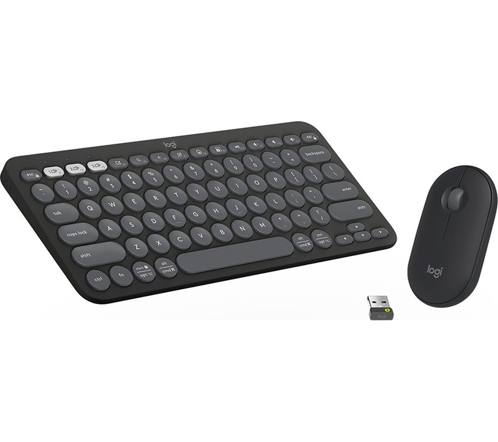 Pebble 2 MK380 Wireless Keyboard & Mouse Set - Graphite