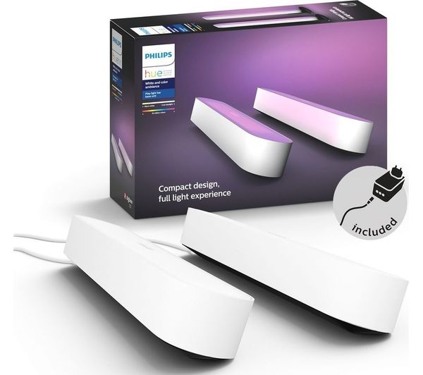 Philips Hue Play White Colour Ambiance Smart Light Bar White Twin Pack