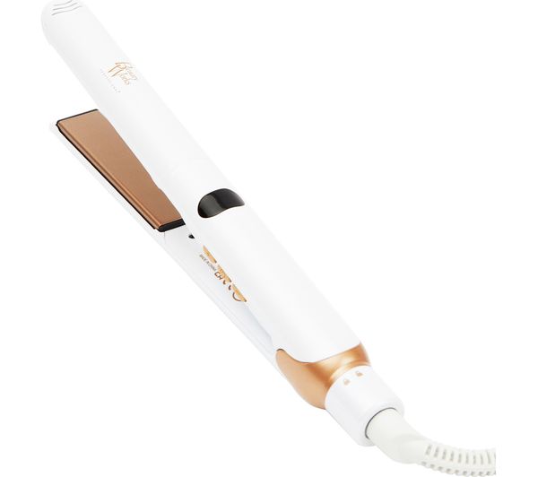 BEAUTY WORKS El-Straightener-Clips Hair Straightener - White & Gold