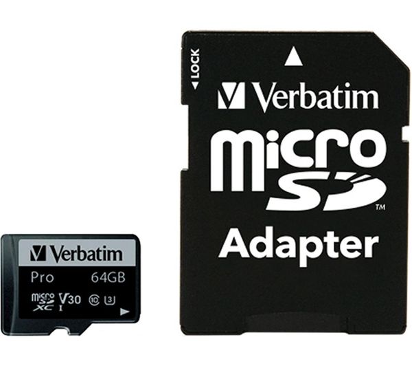 VERBATIM Pro High Performance Class 10 microSDXC Memory Card - 64 GB