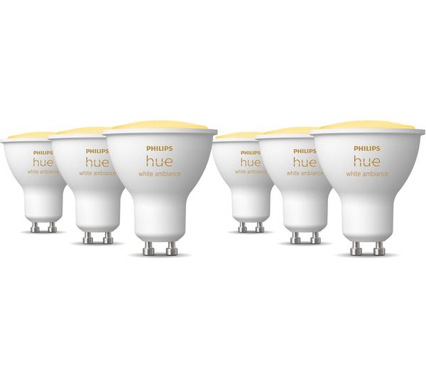 Philips Hue White Ambiance Smart Led Spotlight Gu10 Pack Of 6