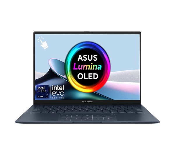 An image of ASUS Zenbook 14 OLED 14" Refurbished Laptop - Intel® Core™ Ultra 7, 1 TB SSD, Ponder Blue (Excellent Condition)