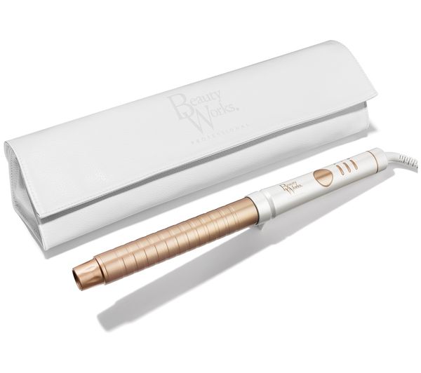 An image of BEAUTY WORKS Professional 32 mm Curling Tong - White & Gold