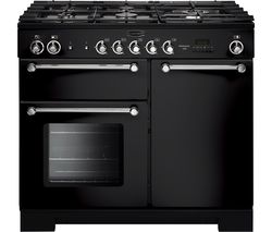 RANGEMASTER Kitchener 100 cm Dual Fuel Range Cooker - Black & Chrome