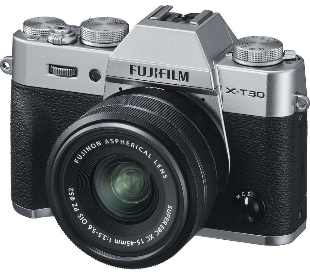 Buy Fujifilm X T30 Mirrorless Camera With Fujinon Xc 15 45 Mm F 3 5 5 6 Ois Pz Lens Silver Free Delivery Currys