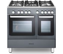 KENWOOD CK406SL 90 cm Dual Fuel Range Cooker - Slate Grey & Chrome