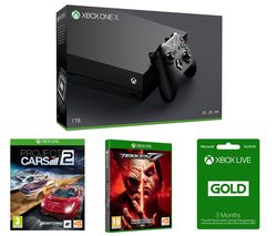 MICROSOFT Xbox One X, Tekken 7, Project Cars 2 & LIVE Gold 3 Month Subscription Bundle
