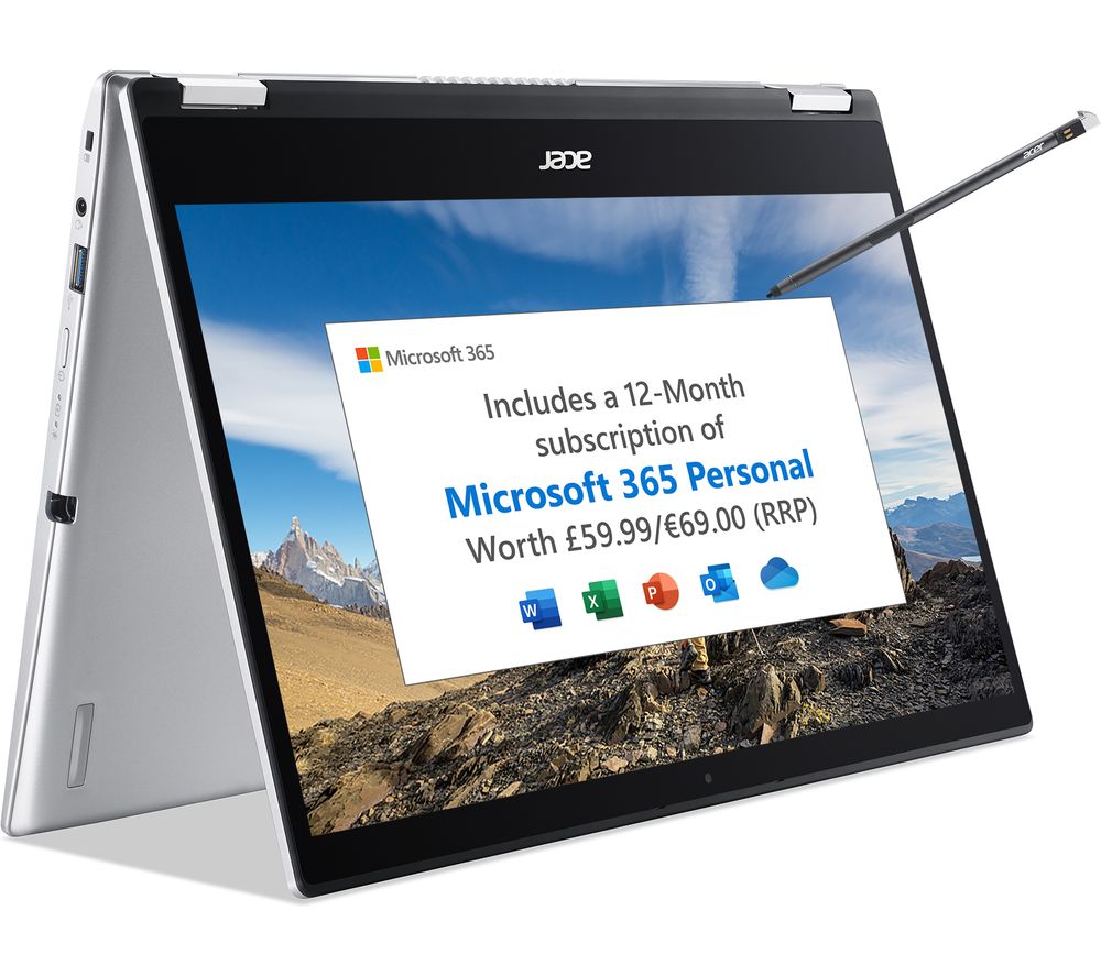 ACER Spin 1 14" 2 in 1 Laptop - Intel® Pentium® Silver, 128 GB SSD, Silver