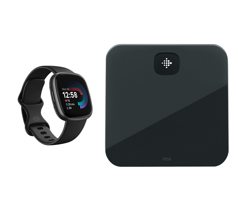 Versa 4 Smart Watch & Aria Air Smart Scale Bundle - Black