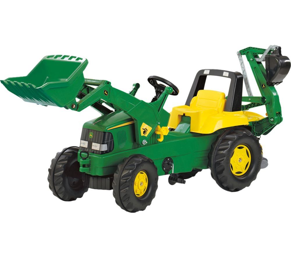 rollyJunior John Deere Loader & Excavator Kids' Ride-On Toy - Green & Yellow