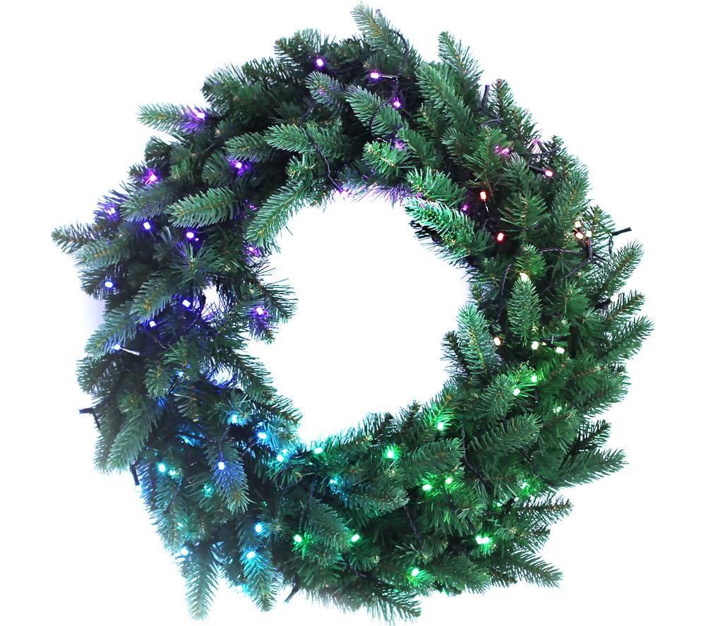 Pre-Lit Smart LED Wreath - 50 LEDs