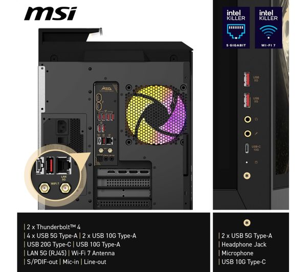MSI MEG Vision X AI Gaming PC - Intel® Core™ Ultra 9, RTX 5090, 2