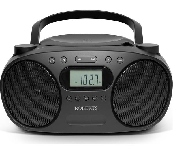 Roberts Zoombox Fm Portable Fm Am Boombox Black