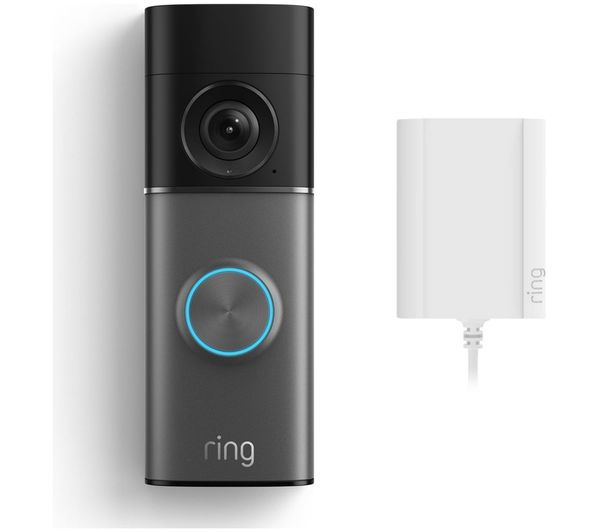 An image of RING Wired Retinal 4K Video Doorbell Pro (Newest Gen) with Plug-In Adaptor - Deep Silver