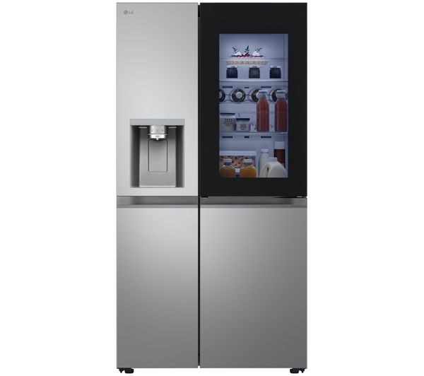 An image of LG Fit & Max GSXE80PYBE American-Style Smart Fridge Freezer - Prime Silver