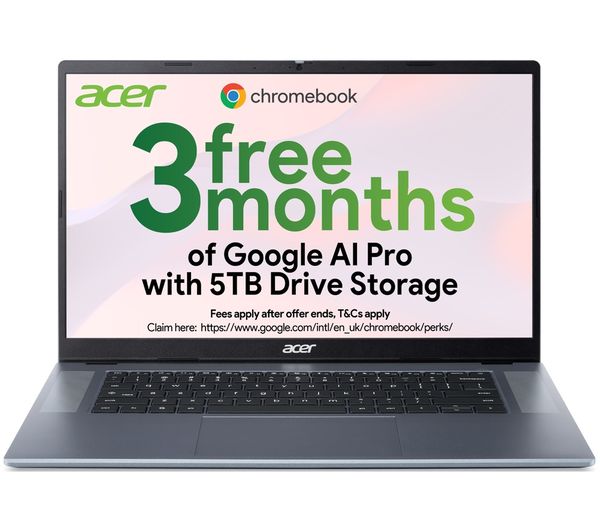 An image of ACER 315 15.6" Chromebook - MediaTek Kompanio 540, 64 GB eMMC, Blue