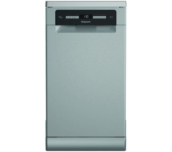 An image of HOTPOINT HP6FA10BS7A0XUK Slimline Dishwasher - Stainless Steel