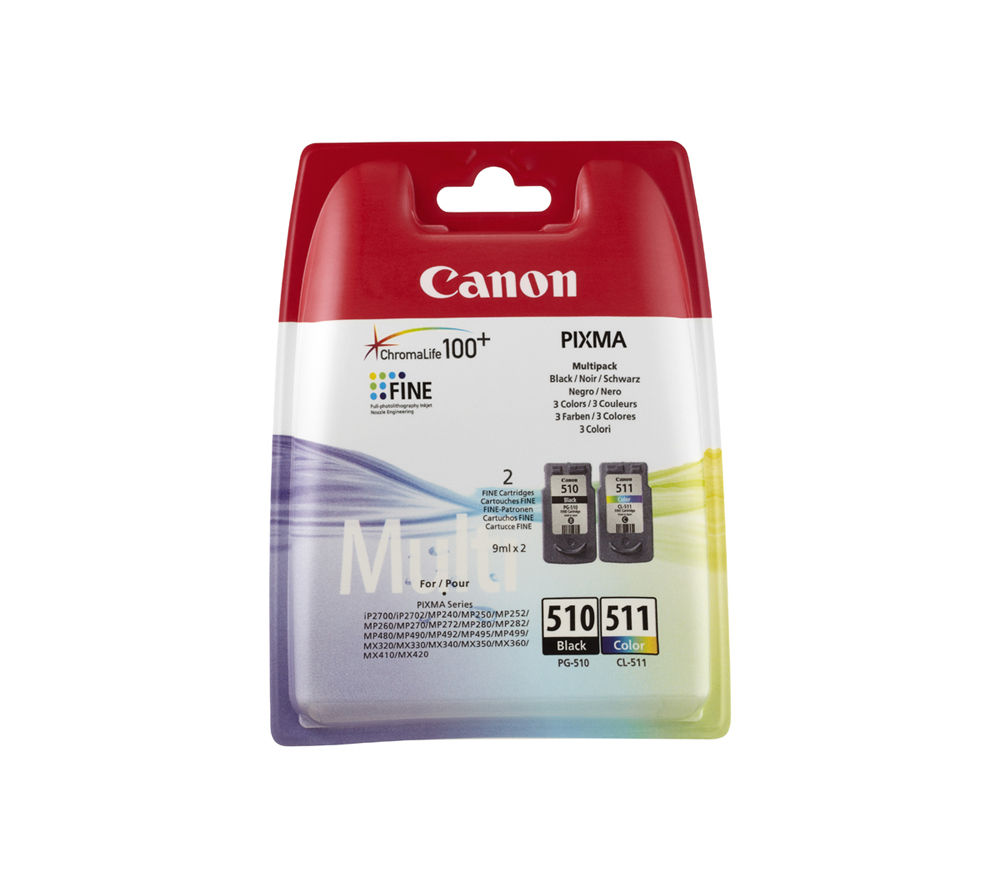 CANON PG-510/CL-511 Black & Colour Ink Cartridges - Twin Pack